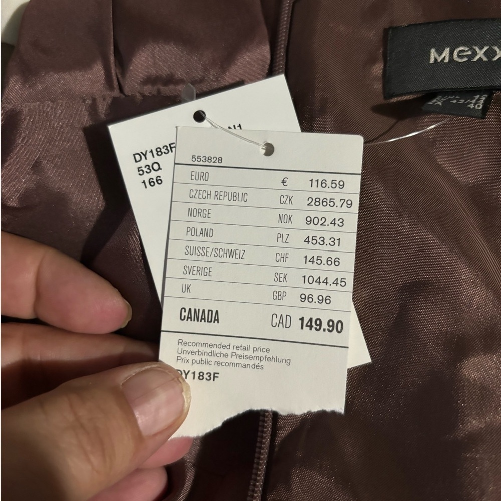 ⭐️Host Pick⭐️Mexx brown midi dress bow NWT - Picture 8 of 10